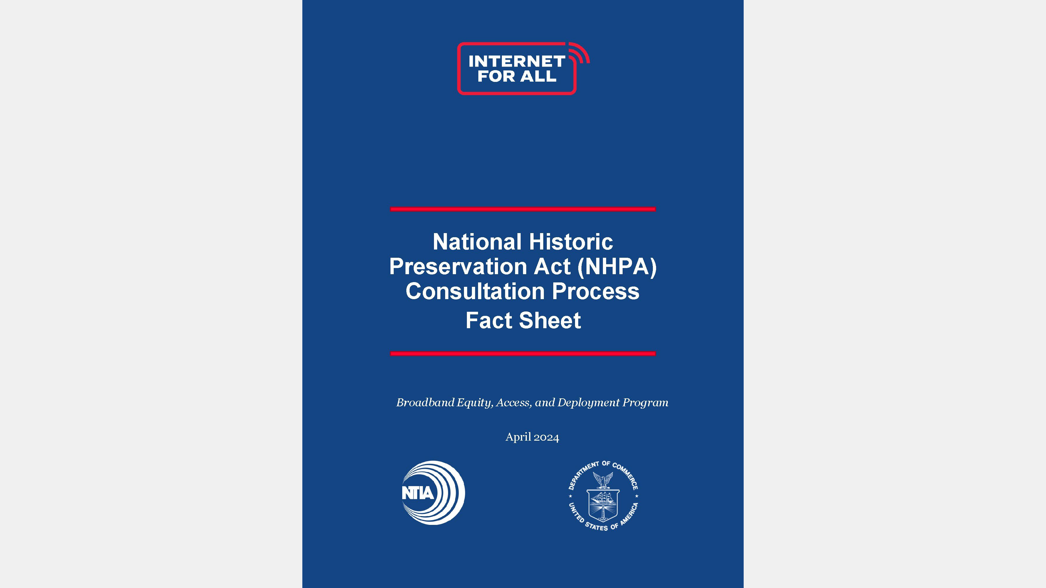Cover page of NHPA Consultation Process Fact Sheet.